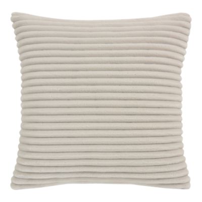 Housse de coussin en velours côtelé Cuban blanc cassé l.45 x L.45cm GoodHome