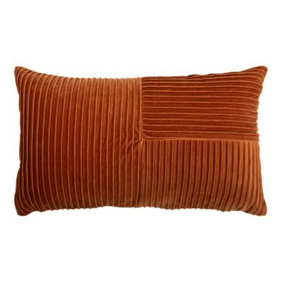 Housse de coussin en velours côtelé Gareta terracotta l.30 x L.50cm GoodHome