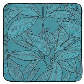 Housse de coussin esprit feuillages (40x40 cm - Bleu)