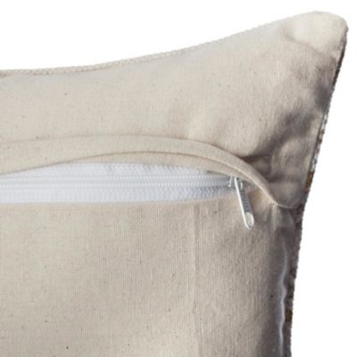 Housse de coussin ethnique et or (40x40 cm - Gris clair)