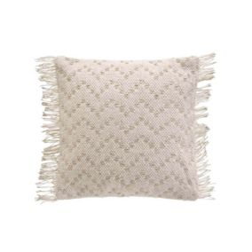 Housse de coussin à franges 40x40 cm - 40x40cm - Beige