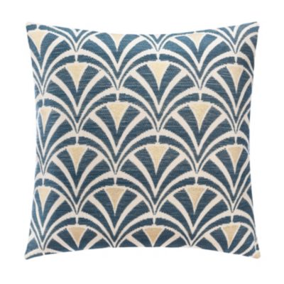 Housse de coussin géométrique en chenille (40x40 cm - Bleu)