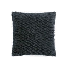 Housse de coussin imitation fourrure (40x40 cm - Gris anthracite)