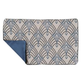 Housse de coussin imprimée art décoratif (30x50 cm - Bleu)