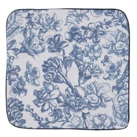 Housse de coussin imprimée floral (40x40 cm - Bleu)