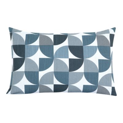 Housse de coussin imprimé géométrique bleu marine l.40 x L.60cm GoodHome Peca