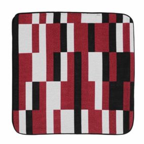 Housse de coussin à jacquard damier (40x40 cm - Rouge)