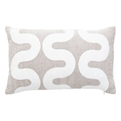 Housse de coussin Jeni chenille beige lin 50x30cm - Atmosphera