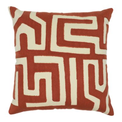 Housse de coussin Manado motif géométrique terracotta et blanc l.45 x L.45cm GoodHome