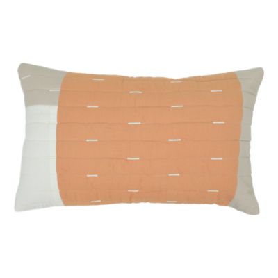 Housse de coussin matelassée Avadi orange et beige l.30 x L.50cm GoodHome