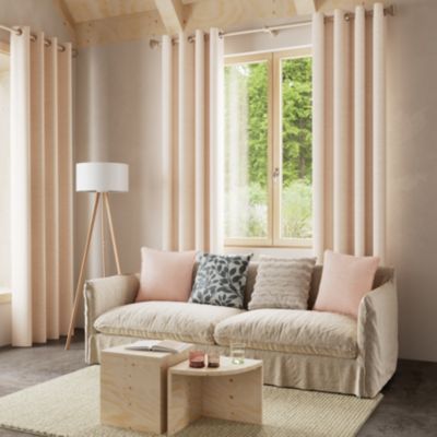 Housse de coussin Mulyo motif brodé et tufté bohème blanc cassé l.45 x L.45cm GoodHome