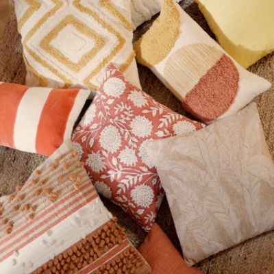 Housse de coussin Mulyo motif brodé et tufté bohème blanc cassé l.45 x L.45cm GoodHome