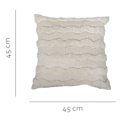 Housse de coussin Mulyo motif brodé et tufté bohème blanc cassé l.45 x L.45cm GoodHome
