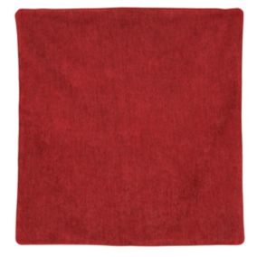 Housse de coussin passepoilée  - Effet velours (60x60 cm - Rouge Orangé)