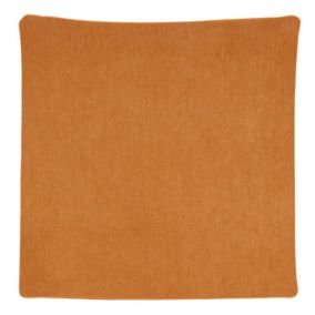 Housse de coussin passepoilée  - Effet velours (60x60 cm - Tabac)