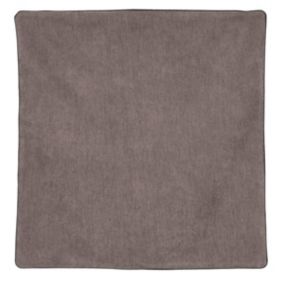 Housse de coussin passepoilée  - Effet velours (60x60 cm - Taupe)