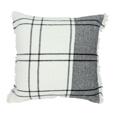 Housse de coussin quadrillage noir et blanc l.45 x L.45cm GoodHome Tenali
