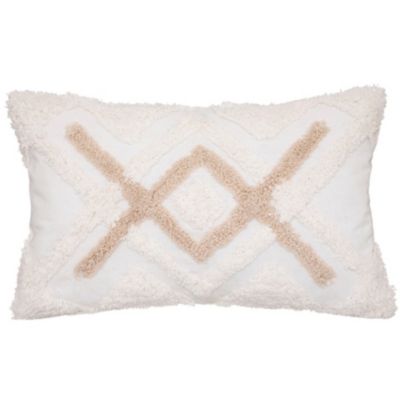 Housse de coussin rectangulaire tuftée (30x50 cm - Ivoire)