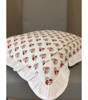 Housse de Coussin romantique brodé - 40x40cm - Blanc