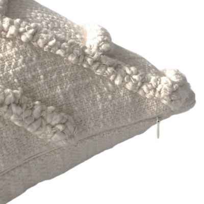 Housse de coussin Saline tufté géométrique blanc cassé l.45 x L.45cm GoodHome