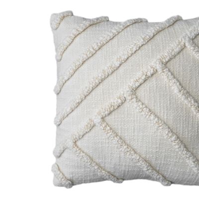 Housse de coussin Saline tufté géométrique blanc cassé l.45 x L.45cm GoodHome