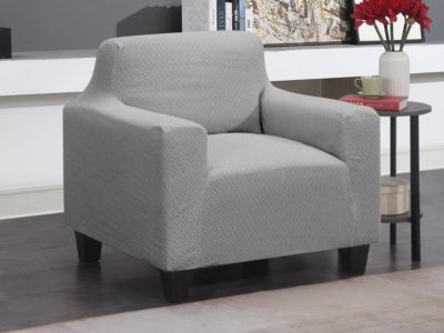 Housse de fauteuil extensible 32-42 cm x 81-101 cm - Gris - NAPLES