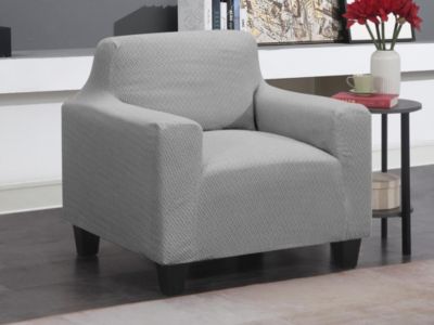 Housse de fauteuil extensible 32-42 cm x 81-101 cm - Gris - NAPLES