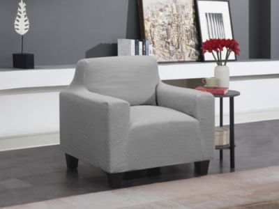 Housse de fauteuil extensible 32-42 cm x 81-101 cm - Gris - NAPLES