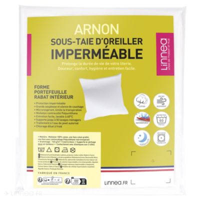 Housse de protection d'oreiller imperméable 40x40 cm ARNON molleton coton contrecollé polyuréthane