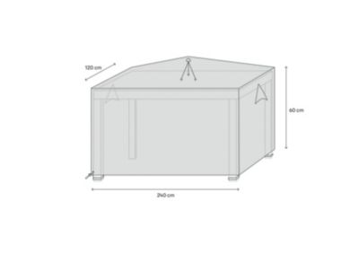 Housse de protection GoodHome pour table rectangle H.60cm gris