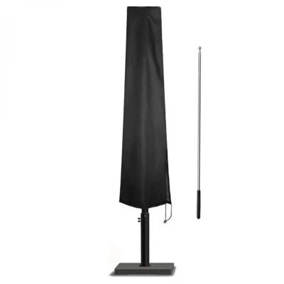 Housse de protection imperméable et anti-uv pour parasol - 183 x 25 - 35 cm - Noir - Linxor