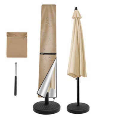 Housse de protection imperméable pour parasol de marché de 2.5 à 3.3 m, avec tige zippée