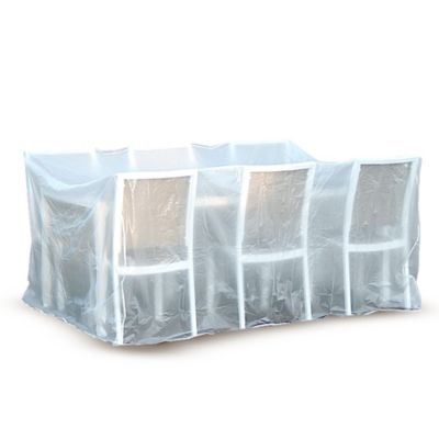 Housse de protection table de jardin transparente 215 x 173 x 100 cm PEVA 90 g m2