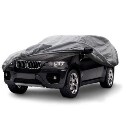 Housse de protection voiture 4x4 monospace 470 x 178 x 145 cm double couche PEVA coton gris anti UV ventilée avec mallette PVC