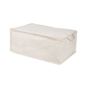 Housse de rangement pour couette Compactor Nancy beige L. 70 x H. 30 x P. 50 cm