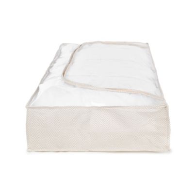 Housse de rangement sous lit Compactor Nancy beige L. 107 x H. 16 x P. 46 cm