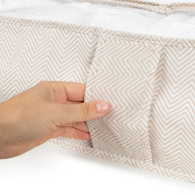 Housse de rangement sous lit Compactor Nancy beige L. 107 x H. 16 x P. 46 cm
