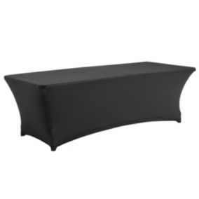 Housse élastique noire table pliante 10-12 personnes 244cm  Oviala