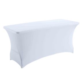 Housse élastique STRETCH blanc pour table pliante HPDE 180x75x74cm  Oviala