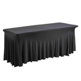 Housse nappe pour table de cocktail, réception, 180 cm noir  Oviala