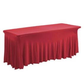 Housse nappe rouge 180 cm pour table de réception buffet traiteur  Oviala