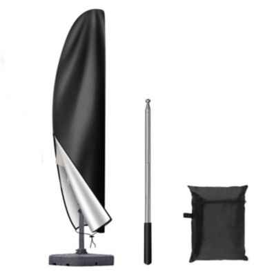 Housse Parasol Déporté, Housse de Protection en Tissu Oxford, Coupe-Vent, Anti-UV, Résistante aux déchirures avec 265x40/70/50 cm