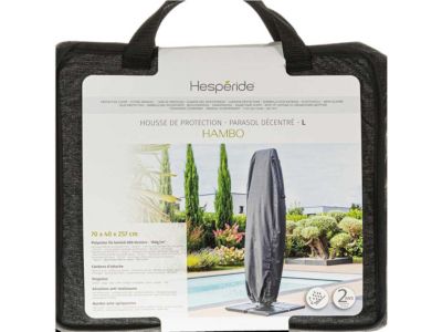 Housse pour parasol décentré L gris Hambo - 70 x 40 x 257 cm - Hespéride