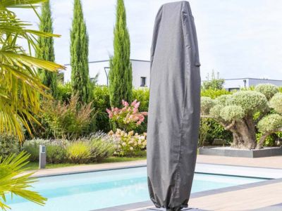 Housse pour parasol décentré S gris Hambo - 60 x 30 x 210 cm - Hespéride