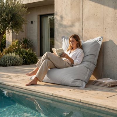 Housse pour Pouf Géant XXL 180x140cm Intérieur et Extérieur - Gris galet