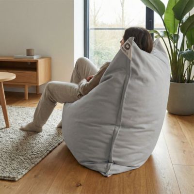 Housse pour Pouf Géant XXL 180x140cm Intérieur et Extérieur - Gris galet