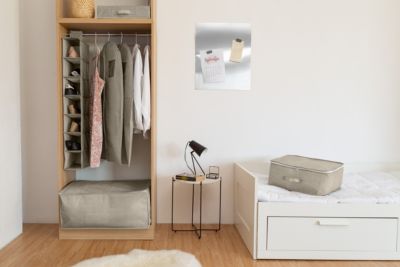 Housse pour vêtement Compactor Nancy beige 2 courts + 1 long vendue par 3 pièces