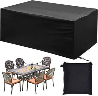 Housse Salon de Jardin  Housse Table de Jardin 210D Polyester Imperméable Anti UV Bâche Salon de Jardin  200 160 70cm