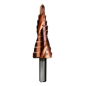 HSS M35 Forets étagés 4-20mm, Ensemble de forets à Fond de pagode à Grand Embout en Spirale en Cobalt Alésoir Poignée Triangle Co