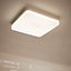 Hublot étanche LED intégrée Colours Halli carré blanc 32,5W Ø28 cm